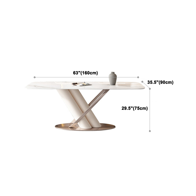 Contemporary Rectangle Sintered Stone Dining Table Set 1/4/5/7 Pieces Dining Set Clearhalo 'Dining Room Sets' 'Dining Tables & Seating' 'dining_room_set' 'furn' 'furn_dining_room_set' 'Furniture' 'Kitchen & Dining Furniture' 5878487