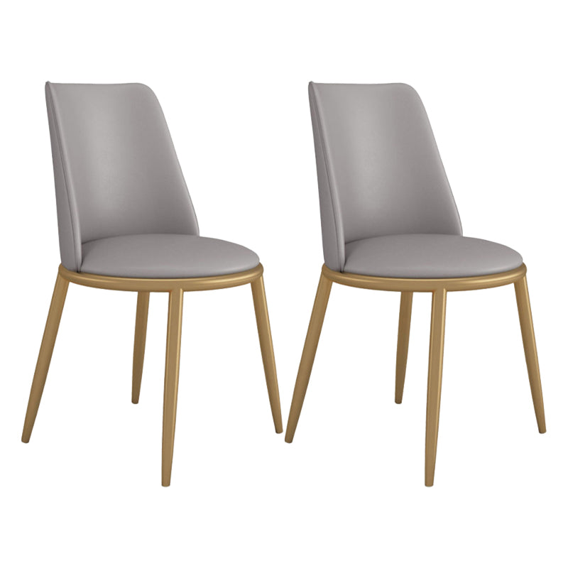 Glam Sintered Stone Dining Set Round 1/2/4/5 Pieces Dining Set for Home Use 2 Grey Chairs Clearhalo 'Dining Room Sets' 'Dining Tables & Seating' 'dining_room_set' 'furn' 'furn_dining_room_set' 'Furniture' 'Kitchen & Dining Furniture' 5878491