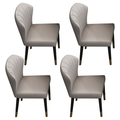 Glam Rectangle 1/4/5/6/7 Pieces Dinette Set Indoor White and Gold Dining Set 4 Grey Chairs Clearhalo 'Dining Room Sets' 'Dining Tables & Seating' 'dining_room_set' 'furn' 'furn_dining_room_set' 'Furniture' 'Kitchen & Dining Furniture' 5878513