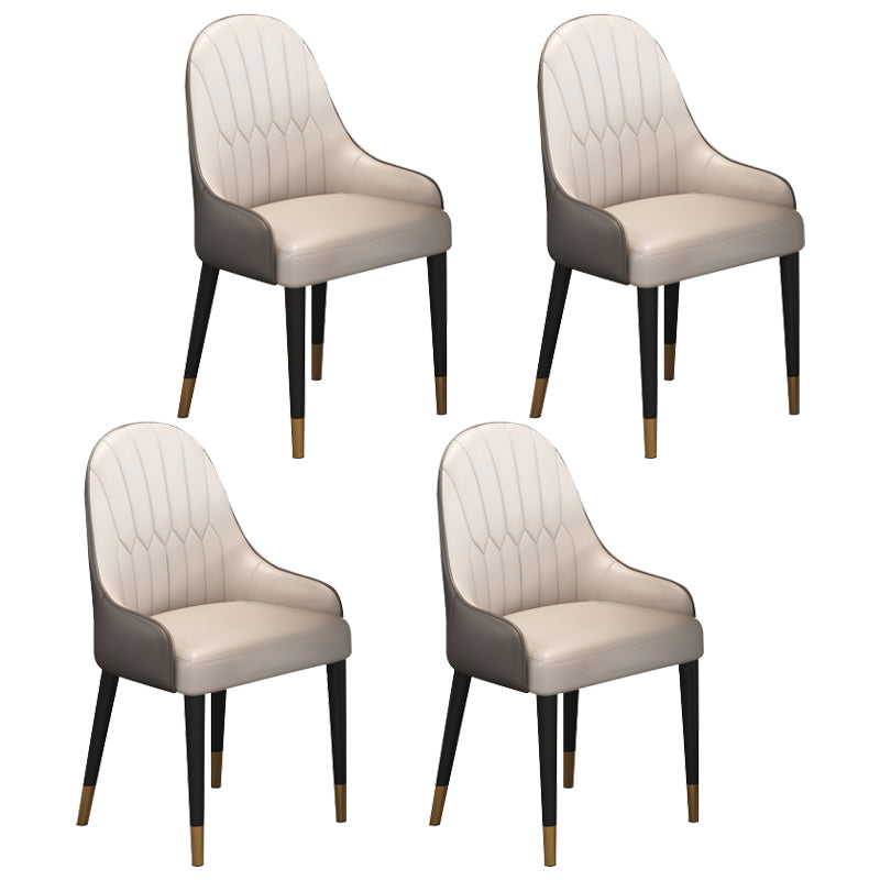 Glam Rectangle 1/4/5/6/7 Pieces Dinette Set Indoor White and Gold Dining Set 4 Beige Chairs Clearhalo 'Dining Room Sets' 'Dining Tables & Seating' 'dining_room_set' 'furn' 'furn_dining_room_set' 'Furniture' 'Kitchen & Dining Furniture' 5878515
