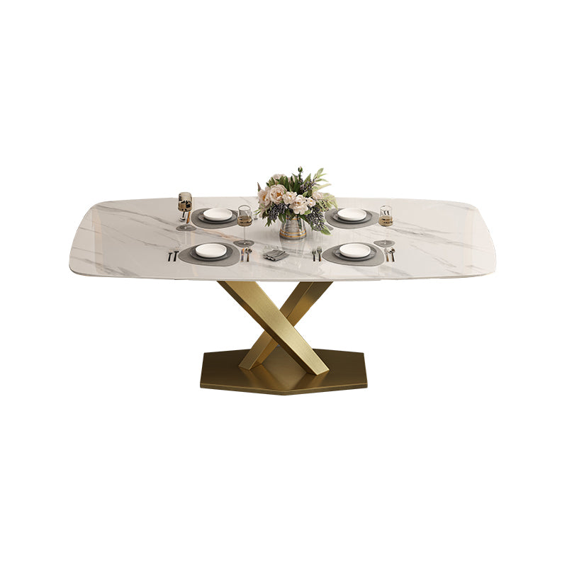 Glam Rectangle 1/4/5/6/7 Pieces Dinette Set Indoor White and Gold Dining Set Clearhalo 'Dining Room Sets' 'Dining Tables & Seating' 'dining_room_set' 'furn' 'furn_dining_room_set' 'Furniture' 'Kitchen & Dining Furniture' 5878518