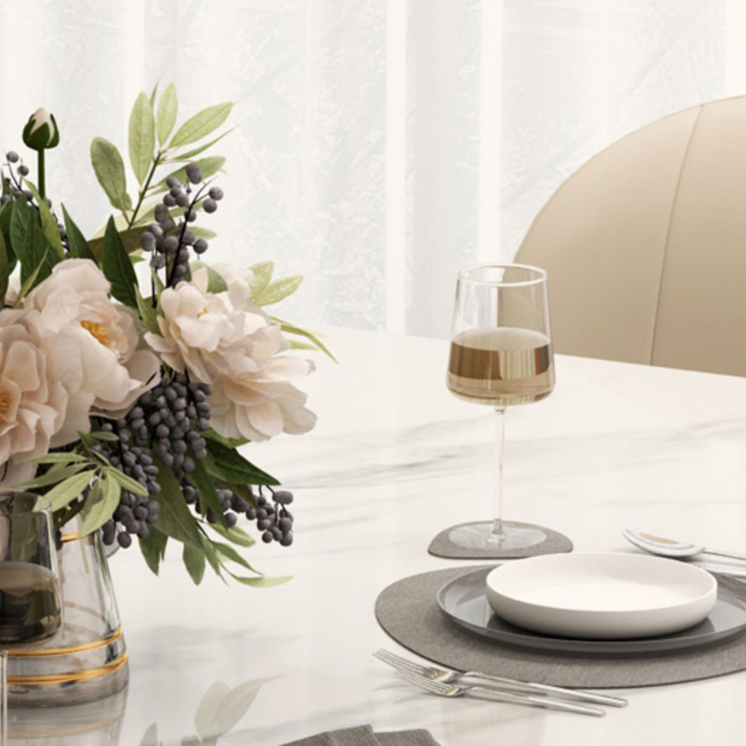 Glam Rectangle 1/4/5/6/7 Pieces Dinette Set Indoor White and Gold Dining Set Clearhalo 'Dining Room Sets' 'Dining Tables & Seating' 'dining_room_set' 'furn' 'furn_dining_room_set' 'Furniture' 'Kitchen & Dining Furniture' 5878521