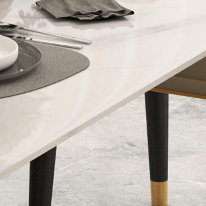 Glam Rectangle 1/4/5/6/7 Pieces Dinette Set Indoor White and Gold Dining Set Clearhalo 'Dining Room Sets' 'Dining Tables & Seating' 'dining_room_set' 'furn' 'furn_dining_room_set' 'Furniture' 'Kitchen & Dining Furniture' 5878522