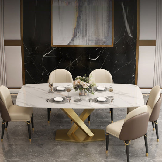 Rectángulo glamoroso 1/4/5/6/7 Piezas Juego de comedor de comedor en interiores