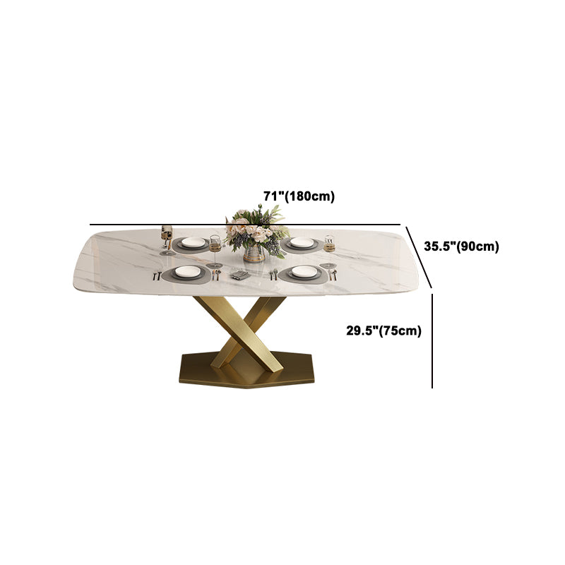 Glam Rectangle 1/4/5/6/7 Pieces Dinette Set Indoor White and Gold Dining Set Clearhalo 'Dining Room Sets' 'Dining Tables & Seating' 'dining_room_set' 'furn' 'furn_dining_room_set' 'Furniture' 'Kitchen & Dining Furniture' 5878527