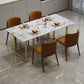 Nordic Dining Set 1/5/7 Pieces Rectangle Stone Dining Table for Kitchen