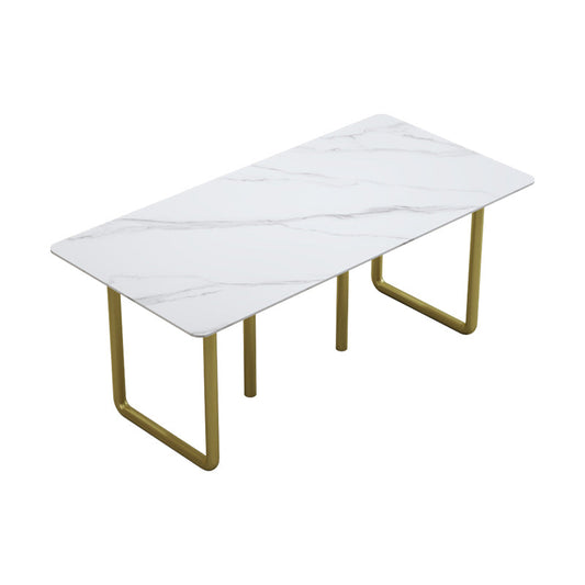Juego de comedor nórdico 1/5/7 Piezas Mesa de comedor de piedra rectangular para cocina