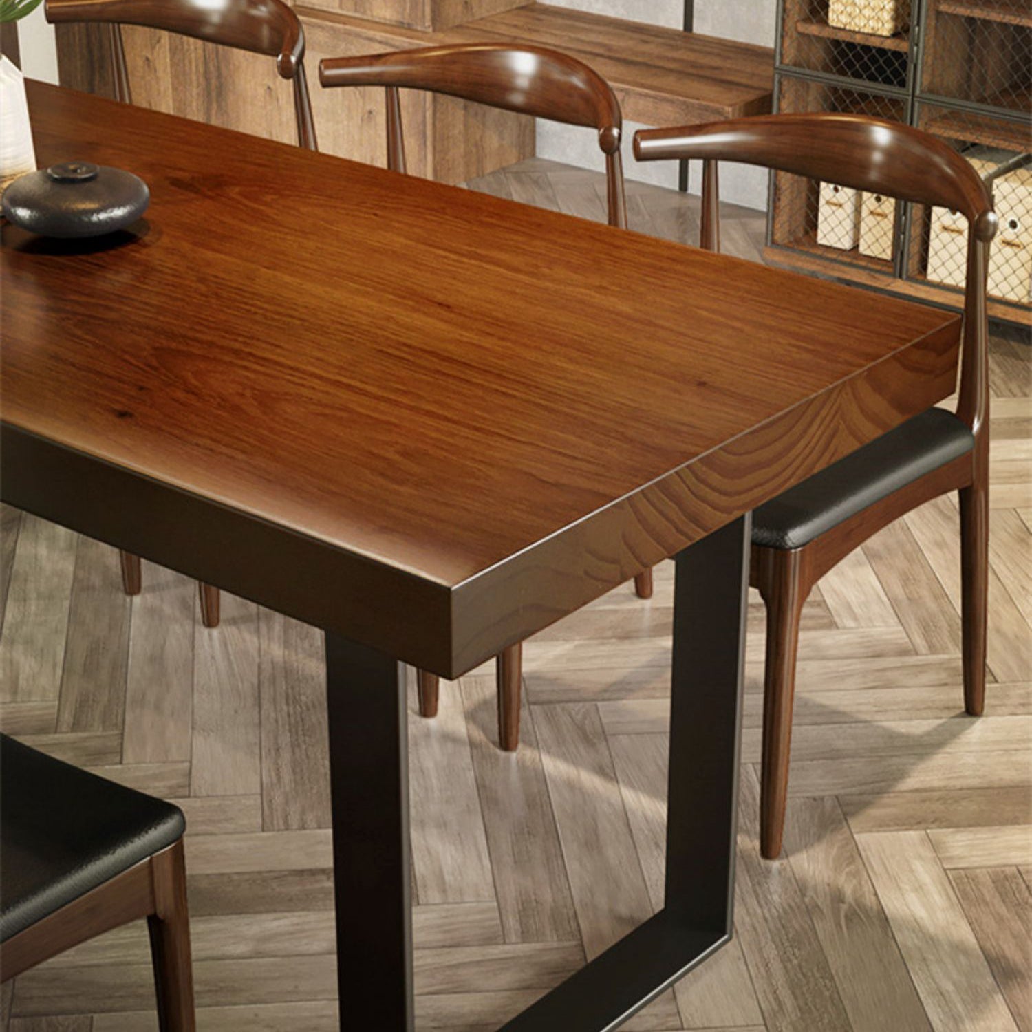 Modern Dining Set 1/5/7 Pieces Rectangle Pine Wood Dining Table for Canteen Clearhalo 'Dining Room Sets' 'Dining Tables & Seating' 'dining_room_set' 'furn' 'furn_dining_room_set' 'Furniture' 'Kitchen & Dining Furniture' 5878562