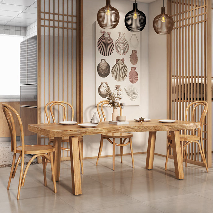 Moderno 1/4/5/6 pezzi set da pranzo tavolo da pranzo in legno di pino rettangolo per sala da pranzo