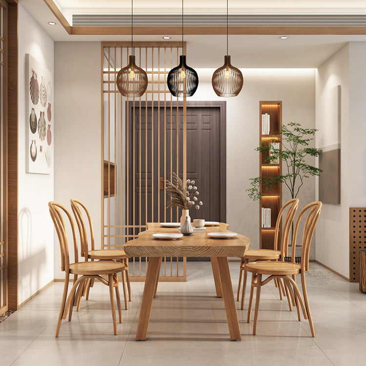 Moderno 1/4/5/6 pezzi set da pranzo tavolo da pranzo in legno di pino rettangolo per sala da pranzo