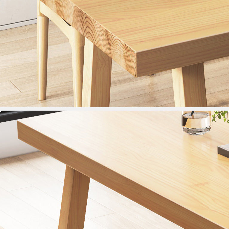 Modern Dining Set 1/2/4/5/7 Pieces Rectangle Pine Wood Dining Table for Dining Room