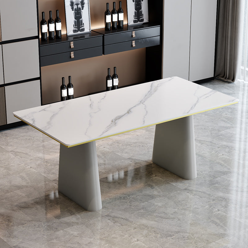 Stile moderno 1/5/7 pezzi set da pranzo tavolo da pranzo in pietra rettangolo per sala da pranzo