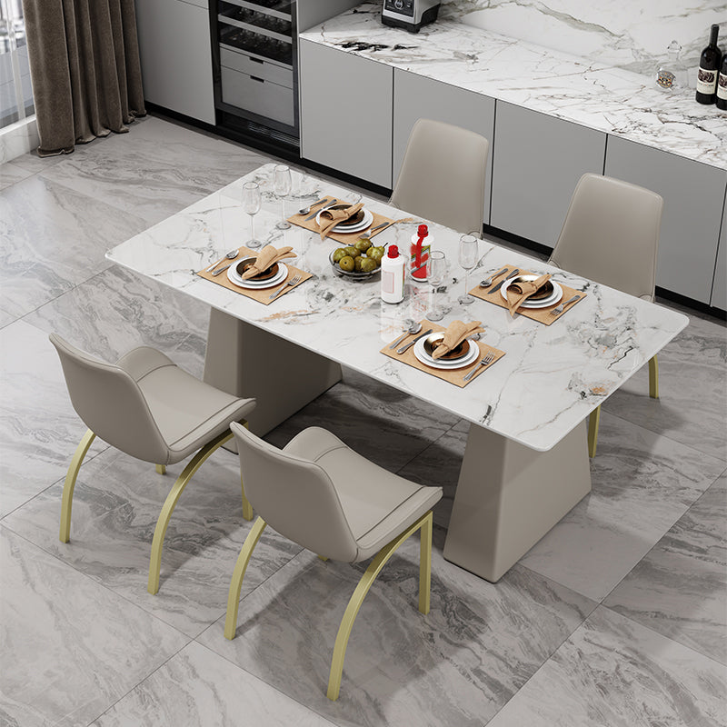 Modern Style Dining Set 1/5/7 Pieces Rectangle Stone Dining Table for Dining Room Kitchen