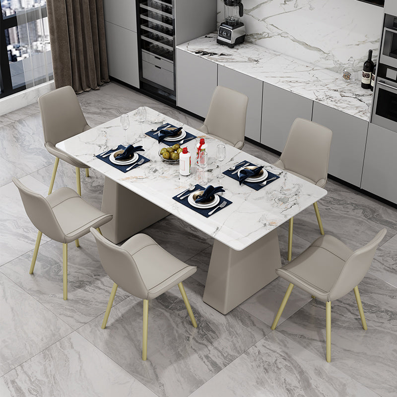 Modern Style Dining Set 1/5/7 Pieces Rectangle Stone Dining Table for Dining Room Kitchen