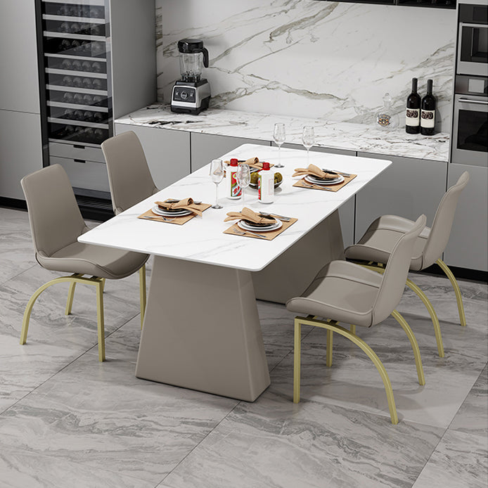 Modern Style Dining Set 1/5/7 Pieces Rectangle Stone Dining Table for Dining Room Kitchen