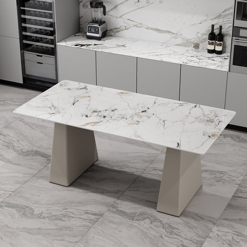 Modern Style Dining Set 1/5/7 Pieces Rectangle Stone Dining Table for Dining Room Kitchen