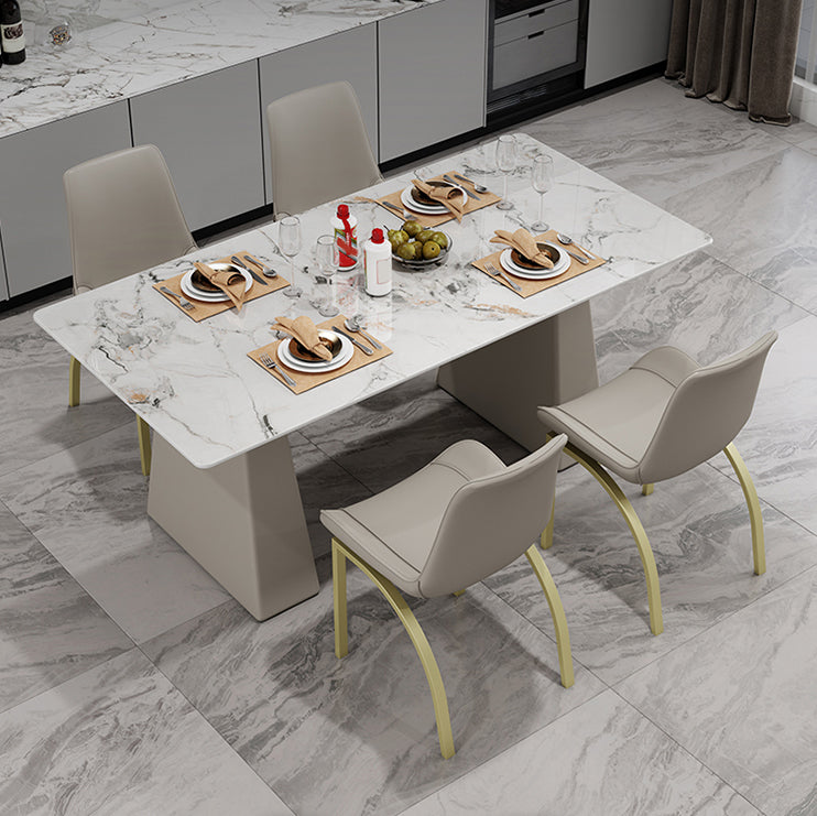 Modern Style Dining Set 1/5/7 Pieces Rectangle Stone Dining Table for Dining Room Kitchen