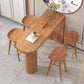 Mesa de comedor de madera Mesa de bar con pedestal doble contemporánea