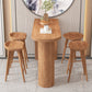 Mesa de comedor de madera Mesa de bar con pedestal doble contemporánea