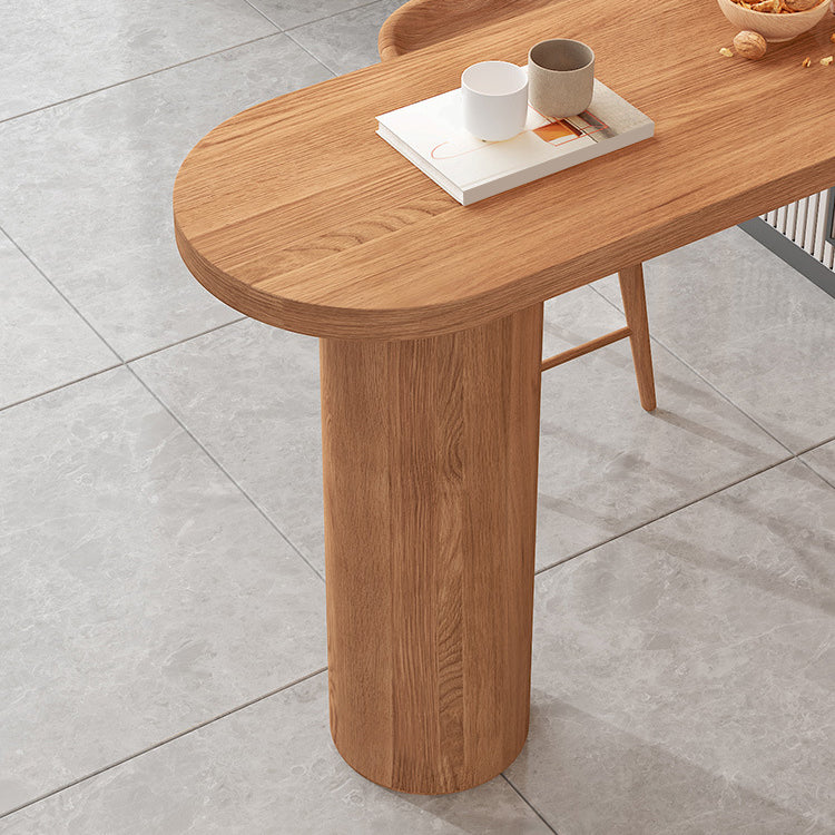 Mesa de comedor de madera Mesa de bar con pedestal doble contemporánea