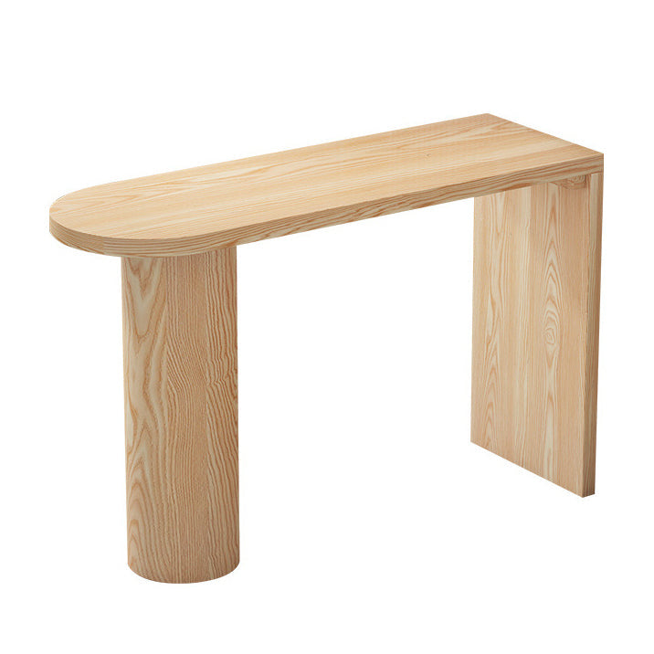 Mesa de comedor de madera Mesa de bar con pedestal doble contemporánea