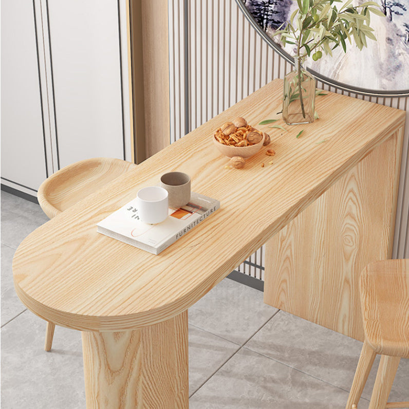 Mesa de comedor de madera Mesa de bar con pedestal doble contemporánea