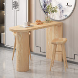 Mesa de comedor de barra de madera mesa de bar de pedestal doble contemporánea