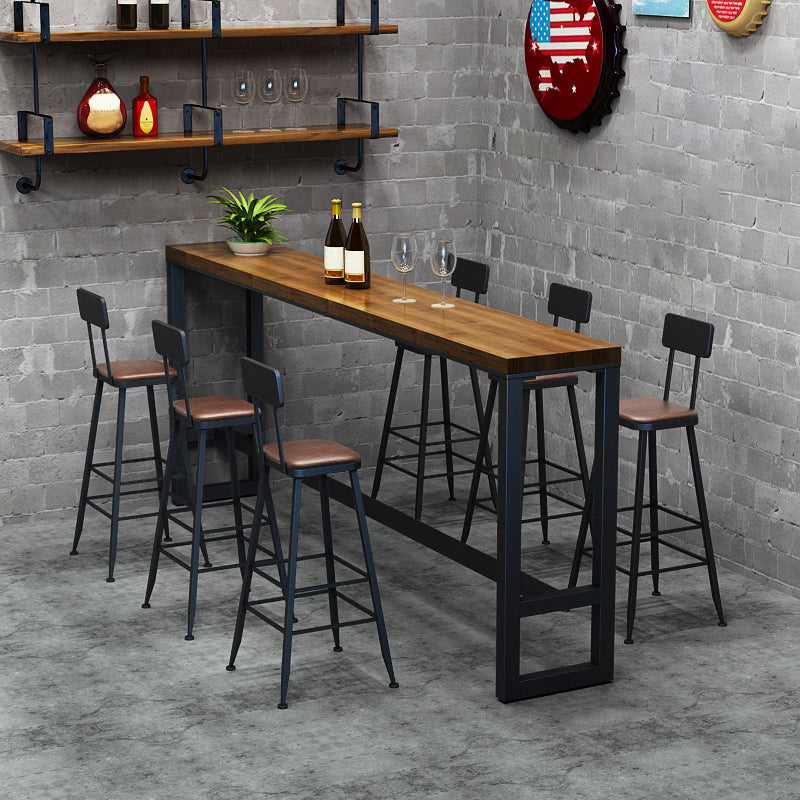 Solid Wood Table Rectangle Dining Table for Kitchen Living Room Coffee Room 70.9"L x 19.7"W x 41.3"H Without Chairs Clearhalo 'Bar Furniture' 'Bar Tables' 'bar_tables' 'furn' 'furn_bar_tables' 'Furniture' 'Kitchen & Dining Furniture' 5878936