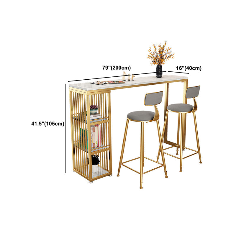 Tavolo da bar in pietra in stile glam a doppio piedistallo tavolo da pranzo per soggiorno