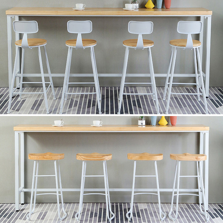 Modern Style Pub Table Solid Wood Rectangle Bar Table in Natural Clearhalo 'Bar Furniture' 'Bar Tables' 'bar_tables' 'furn' 'furn_bar_tables' 'Furniture' 'Kitchen & Dining Furniture' 5879106