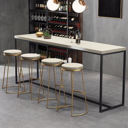 Modern White Wooden Bar Table Dining Table for Kitchen Living Room Black Without Chairs Clearhalo 'Bar Furniture' 'Bar Tables' 'bar_tables' 'furn' 'furn_bar_tables' 'Furniture' 'Kitchen & Dining Furniture' 5879131