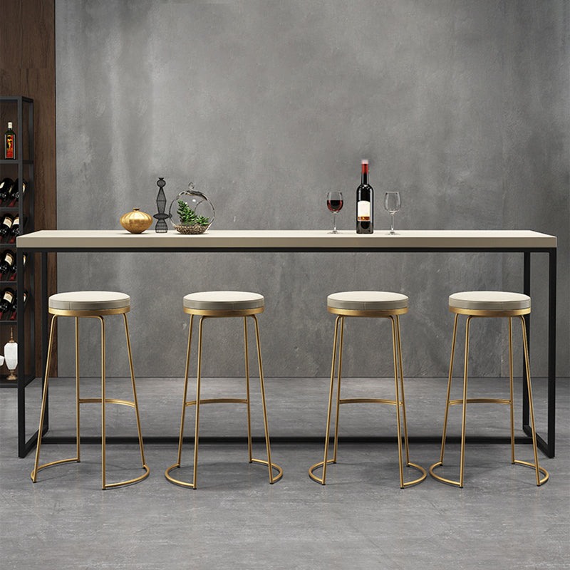 Modern White Wooden Bar Table Dining Table for Kitchen Living Room 94.5"L x 15.7"W x 41.3"H Black Without Chairs Clearhalo 'Bar Furniture' 'Bar Tables' 'bar_tables' 'furn' 'furn_bar_tables' 'Furniture' 'Kitchen & Dining Furniture' 5879134