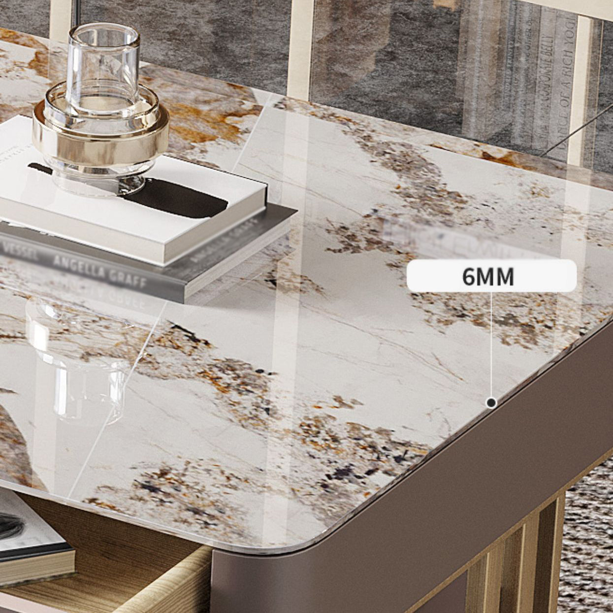 GRAM CURVE WRICHER BUREAU Câble Câble Bureau bureau avec 3 tiroirs