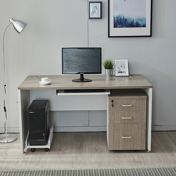 Bureau d'ordinateur rectangulaire en bois fabriqué Bureau contemporain avec tiroir de verrouillage