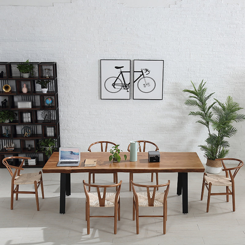 Solid Wood Work Table Home Office Free Form Modern Writing Desk Clearhalo 'furn' 'furn_office_desk' 'Furniture' 'Office Desks' 'Office Furniture' 'office_desk' 5881549