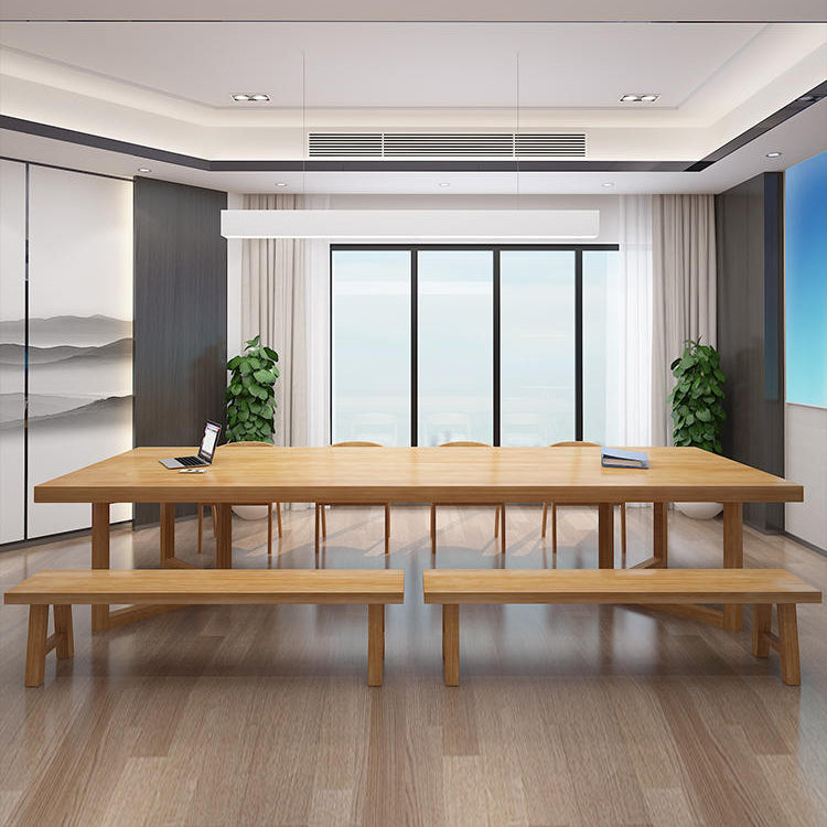 Office tavolo rettangolare in legno massiccio