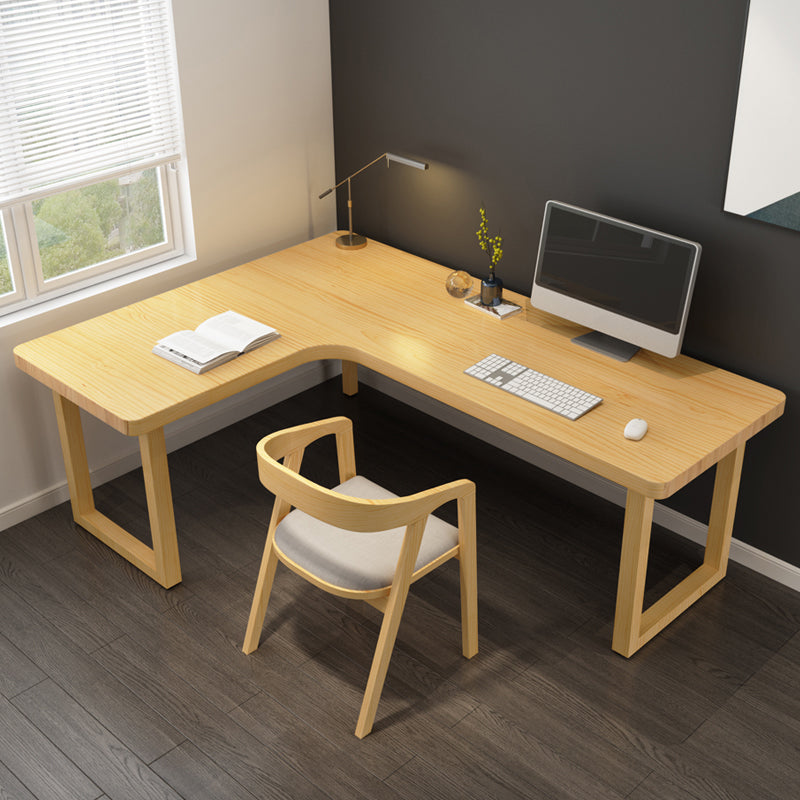Modern Solid Wood Desk Natural L-Shape Office Writing Desk Excluding Chairs Clearhalo 'furn' 'furn_office_desk' 'Furniture' 'Office Desks' 'Office Furniture' 'office_desk' 5881644