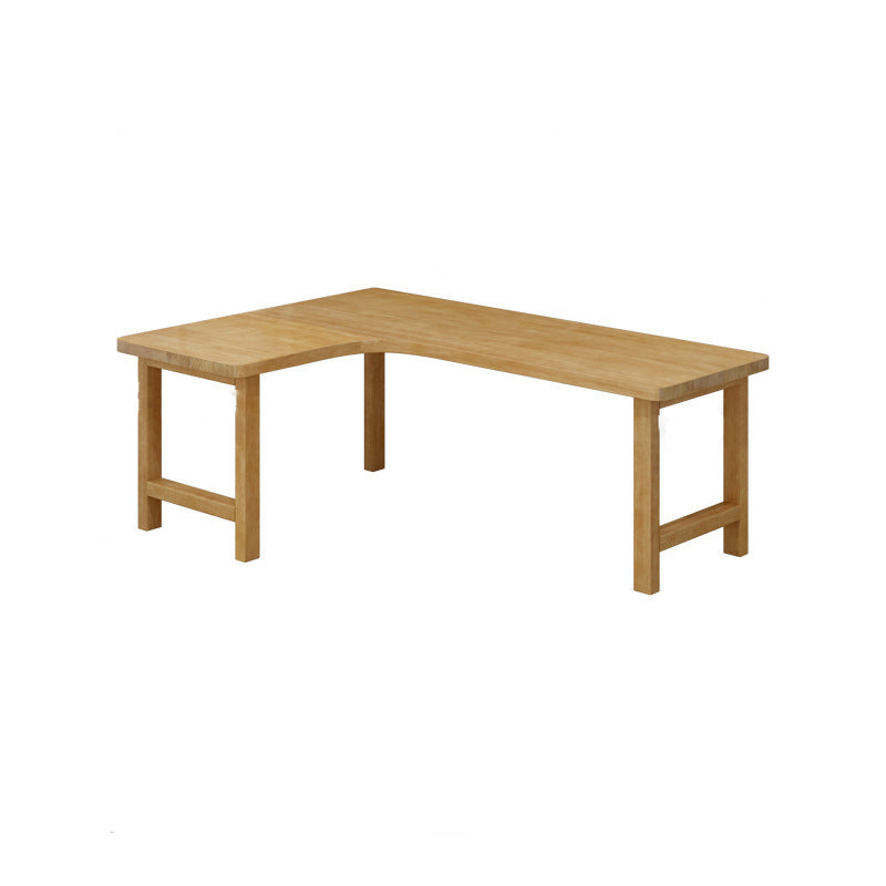30 "H Modern Office Desk a forma L naturale scrittura in legno solido naturale
