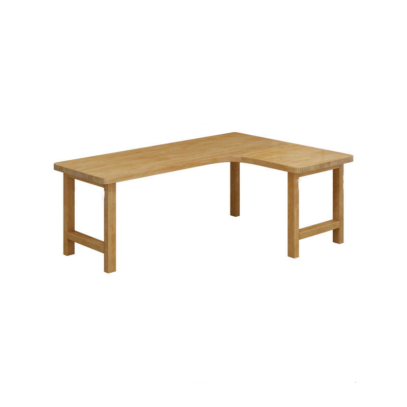 30 "H Modern Office Desk a forma L naturale scrittura in legno solido naturale