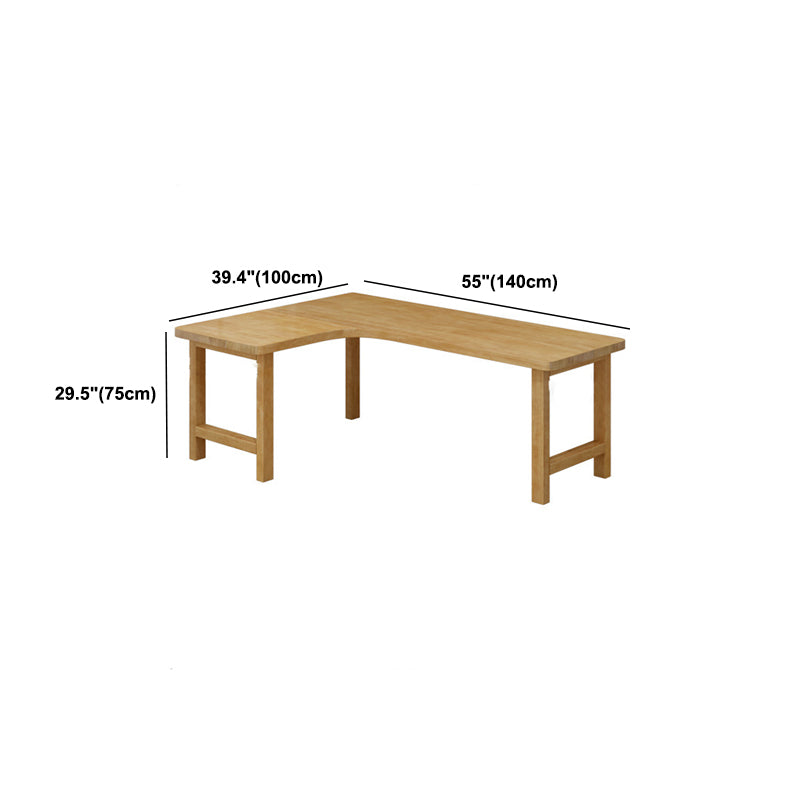 30 "H Modern Office Desk a forma L naturale scrittura in legno solido naturale