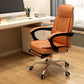 24"W Contemporary Executive Chair Swivel Upholstered Managers Chair Brown 1 Piece With Footrest Clearhalo 'furn' 'furn_office_chair' 'Furniture' 'Office Chairs' 'Office Furniture' 'office_chair' 5881803