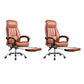 24"W Contemporary Executive Chair Swivel Upholstered Managers Chair Brown 2 Piece Set With Footrest Clearhalo 'furn' 'furn_office_chair' 'Furniture' 'Office Chairs' 'Office Furniture' 'office_chair' 5881804