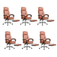 24"W Contemporary Executive Chair Swivel Upholstered Managers Chair Brown 6 Piece Set With Footrest Clearhalo 'furn' 'furn_office_chair' 'Furniture' 'Office Chairs' 'Office Furniture' 'office_chair' 5881807