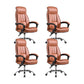 24"W Contemporary Executive Chair Swivel Upholstered Managers Chair Brown 4 Piece Set Without Footrest Clearhalo 'furn' 'furn_office_chair' 'Furniture' 'Office Chairs' 'Office Furniture' 'office_chair' 5881815