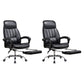 24"W Contemporary Executive Chair Swivel Upholstered Managers Chair Black 2 Piece Set With Footrest Clearhalo 'furn' 'furn_office_chair' 'Furniture' 'Office Chairs' 'Office Furniture' 'office_chair' 5881822