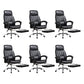 24"W Contemporary Executive Chair Swivel Upholstered Managers Chair Black 6 Piece Set With Footrest Clearhalo 'furn' 'furn_office_chair' 'Furniture' 'Office Chairs' 'Office Furniture' 'office_chair' 5881825