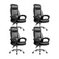 24"W Contemporary Executive Chair Swivel Upholstered Managers Chair Black 4 Piece Set Without Footrest Clearhalo 'furn' 'furn_office_chair' 'Furniture' 'Office Chairs' 'Office Furniture' 'office_chair' 5881829