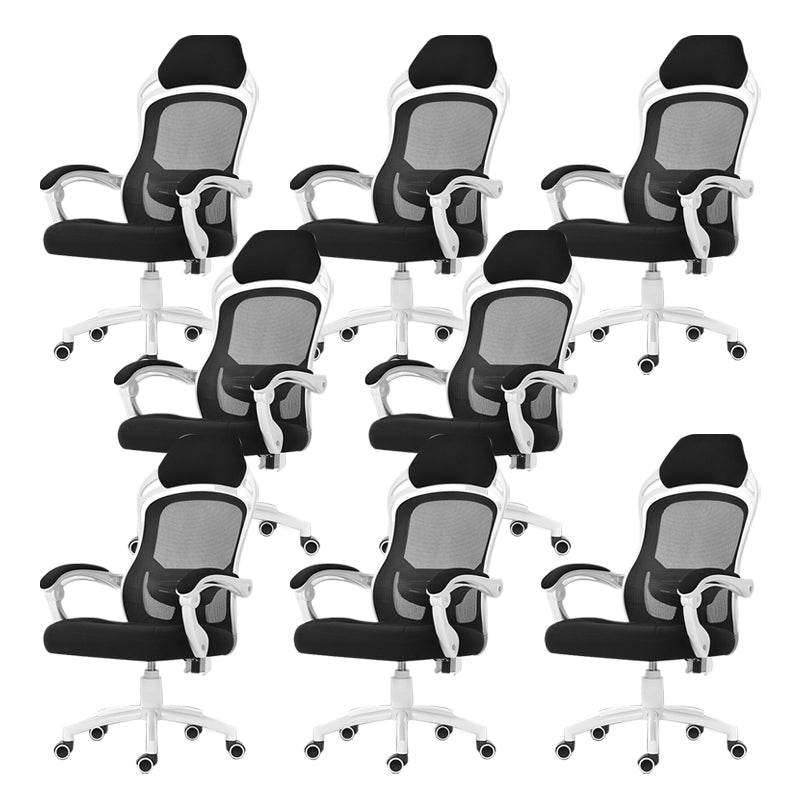 18" Wide Contemporary Office Chair Tilt Mechanism Swivel Chair 8 Piece Set Without Footrest White Clearhalo 'furn' 'furn_office_chair' 'Furniture' 'Office Chairs' 'Office Furniture' 'office_chair' 5881843