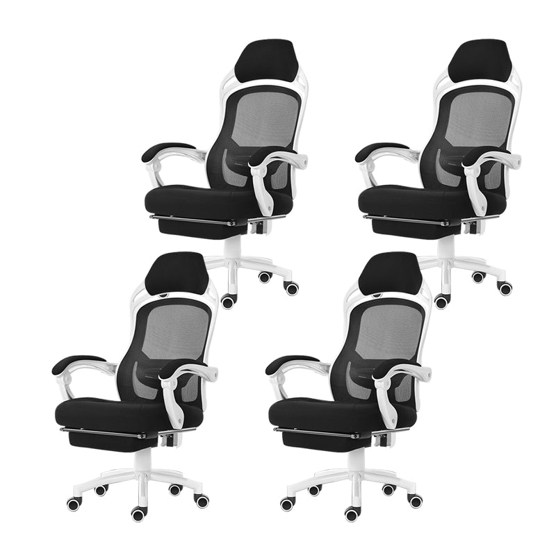 18" Wide Contemporary Office Chair Tilt Mechanism Swivel Chair 4 Piece Set With Footrest White Clearhalo 'furn' 'furn_office_chair' 'Furniture' 'Office Chairs' 'Office Furniture' 'office_chair' 5881849