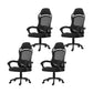 18" Wide Contemporary Office Chair Tilt Mechanism Swivel Chair 4 Piece Set Without Footrest Black Clearhalo 'furn' 'furn_office_chair' 'Furniture' 'Office Chairs' 'Office Furniture' 'office_chair' 5881855